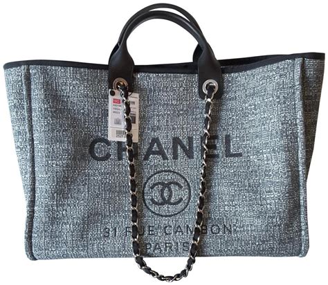 chanel grey deauville tote|Chanel deauville tote size comparison.